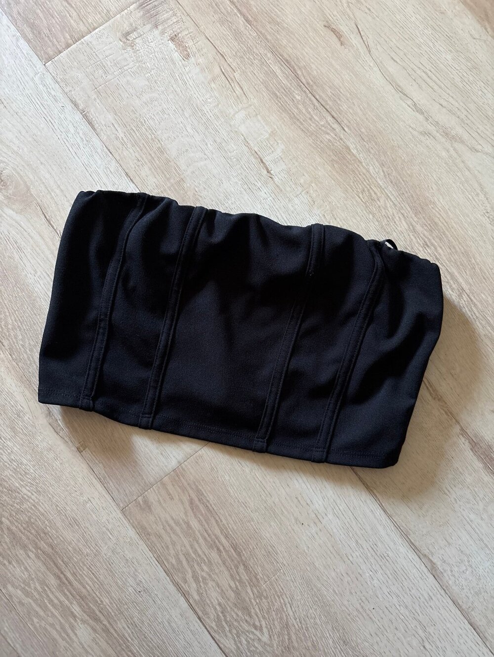 Black tube crop top